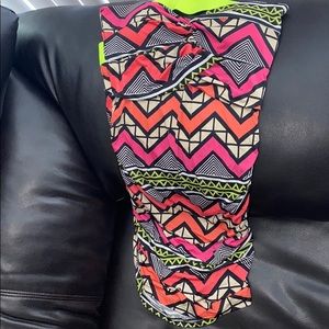 Neon Multicolor Strapless Dress
